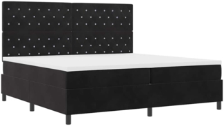 vidaXL LED Boxspringbett mit Matratze Schwarz 200x200 cm Samt 3343270