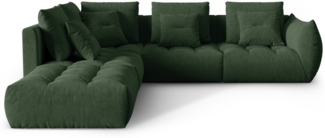 Micadoni Ecksofa Bloom 5-Sitzer Strukturierter Stoff Moßgrün Links