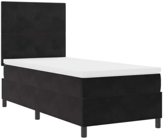 vidaXL Boxspringbett mit Matratze Schwarz 80 x 200 cm Samt 3339796