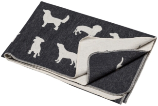 DAVID FUSSENEGGER Tierdecke 'best friend allover' 100 x 140 cm Anthrazit - Grau