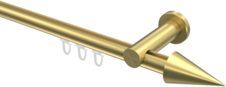 Innenlauf-Gardinenstangen-Set Platon Savio 300 cm (geteilt in 3x100 cm), 1-läufig, 20 mm Ø Messing-Optik
