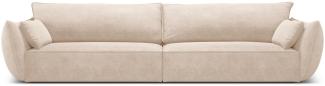 Micadoni 4-Sitzer Sofa Kaelle | Bezug Beige | Beinfarbe Black Plastic