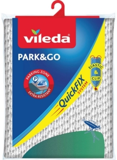 Vileda Park+Go, Bügelbrettabdeckung, Baumwolle, Schaum, Polyurethan, Schwarz, Rot, Abbildung, 45 cm, 130 cm