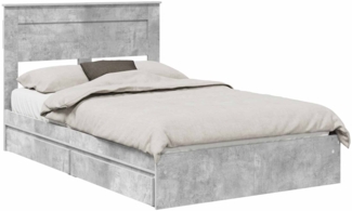 vidaXL Aufbewahrungsbett Beton Grau 135 x 190 cm Holzwerkstoff 3409920