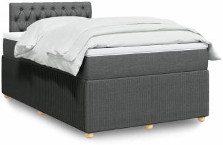 vidaXL Boxspringbett mit Matratze Dunkelgrau 120x200 cm Stoff 3289731