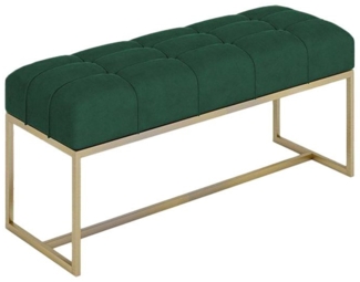 Beautysofa Polsterbank Bank Polsterbank Sitzbänk Royal aus Velours mit Knöpfen (modernes Bank aus velurstoff, Breite 80 / 90 / 100 / 110 /120 cm), mit Metallgestell in Goldenfarbig / Chrom / Weiß / Schwarz