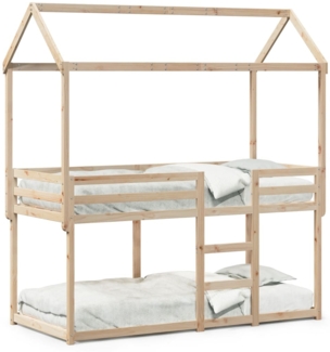 vidaXL Etagenbett ohne Matratze 90x190 cm Massivholz Kiefer 3282127