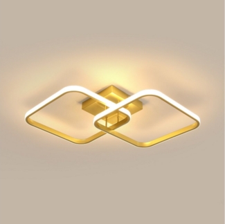 Goeco LED Deckenleuchte Moderne quadratische Deckenleuchte, Aluminium Wohnzimmerleuchte, LED fest integriert, Warmweiß, 42W