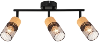 ZMH Holz Deckenstrahler E14 Deckenlampe 350° Verstellbar Wandstrahler Vintage Küchenlampe Verstellbar Ohne Leuchtmittel