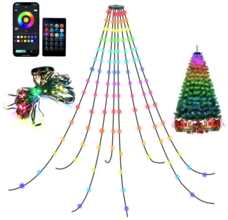 Clanmacy LED-Lichterkette LED Lichterkette Baum Deko Smart mit Fernbedienung App Steuerung 2m