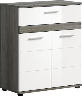 welltime Midischrank Lucca, Höhe 79 cm, 2 Türen, 1 Schubkasten, 1 Einlegeboden Badschrank, Bad-Möbel, Badezimmer