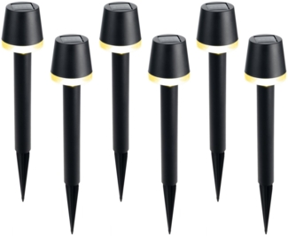 my home LED Solarleuchte Ilian, LED-Solar Gartenlicht, 6er Set, Tageslichtsensor, LED fest integriert, Warmweiß