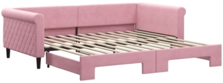 vidaXL Tagesbett Ausziehbar Rosa 100x200 cm Samt 3197781