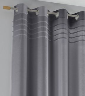 Kutti Vorhang Kessy (1 St), Ösen, halbtransparent, Eleganter Uni-Vorhang mit dekorativer Biesenblende