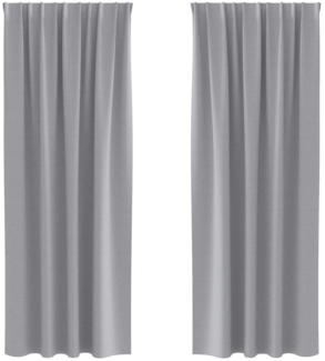 vidaXL Verdunkelungs-Vorhänge mit Ringen Hellgrau Polyester 4107457