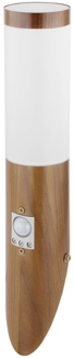Wandleuchte Außenlampe, Bewegungsmelder, Fackel Holzoptik