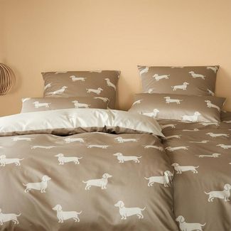 Elegante Bettwäsche Dogs, Mako Satin, 2 teilig