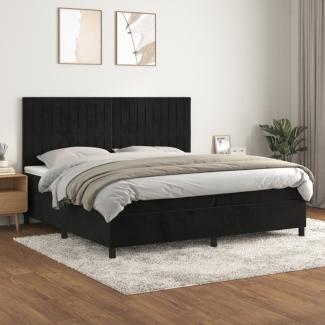 vidaXL Boxspringbett mit Matratze Schwarz 200x200 cm Samt 3143165