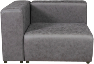 Sofa-Modul Suldal Eckelement links Wildlederimitat Schwarz [en. casa]