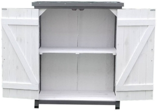 Melko Garten-Geräteschrank Geräteschrank Gartenschuppen Gartenschrank Aufbewahrungsschrank, BxT: 75x40 cm, Dezente Panel-Optik in modernem weiß/grau