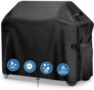 GARPROVM Grillabdeckung, wetterfest, 420D Oxford Gewebe schwarz, 147x61x122 cm