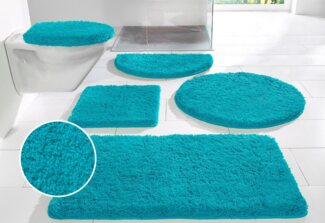 my home Badematte Sanremo, Badvorleger, Badezimmer Teppich, sehr weich, Höhe 30 mm, rutschhemmend beschichtet, fußbodenheizungsgeeignet, schnell trocknend, Polyester, rechteckig, 3-tlg. Stand-WC Set, Badteppich, unifarben, rechteckig, rund & als 3-tlg....