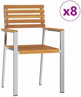 vidaXL Gartenstuhl 8 pcs Braun 56x54,5x87cm Massives Akazienholz 3334848