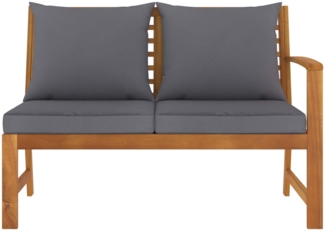 vidaXL Gartenbank 114,5 cm mit Dunkelgrauem Kissen Massivholz Akazie 311839