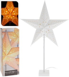 Spetebo LED Stern Sternenlampe 44x13x68 cm - Star with lighting -, An / Aus, ohne Leuchtmittel, warmweiß, Stern Tischlampe mit Papier Lampenschirm - Weihnachten Advent Winter