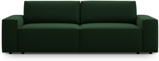 Micadoni Schlafsofa Jodie 3-Sitzer Samtstoff Flaschengrün