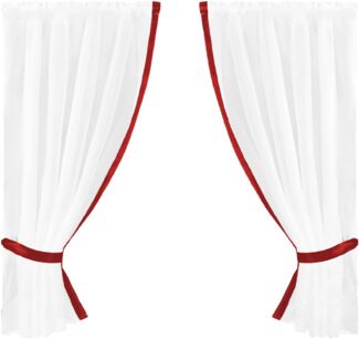 Gardinenset mit Stangendurchzug, Serie: Satin ca. 140x120 cm Auswahl: rot - bordeaux