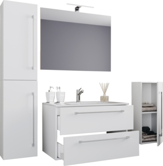 VCM Badmöbel Waschtisch Badinos 914164 Schwarz H. 152 x B. 126 T. 46 cm