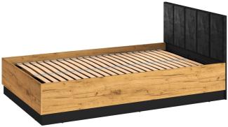 Bettgestell Einzelbett Colt 120x200cm schwarz Craft Gold Eiche mit Metalllattenrahmen