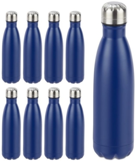 9 x Trinkflasche Edelstahl blau