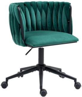 LVHOM Drehstuhl höhenverstellbar Bürostuhl/Polsterstuhl/Besucherstuhl mit leise Rollen (1 Stück, schwarzem Gestell, 360° drehbar, 1 St), schöne, niedliche Eleganter Samt-Drehstühle