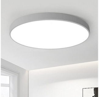 JDONG LED Deckenleuchte 36W Rund Flach Rosa/Grau/Blau Deckenlampe Durchmesser 40cm, 3000LM Kinderzimmerlamp, 3000K Warmweiß Modern Schlicht Lampe Dünn, für Schlafzimmer Flur Küche Wohnzimmer Balkon Keller