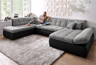 DOMO collection Wohnlandschaft Moric U-Form auch in Cord, im XXL-Format, wahlweise mit Bettfunktion und Armlehnenverstellung