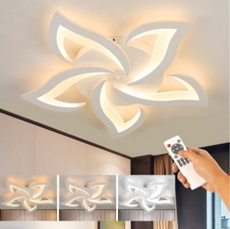 oyajia Deckenleuchte Moderne LED Deckenleuchte, 30/80W Deckenlampen 5 Sterne Kronleuchter, Kaltweiß/Naturweiß/Warmweiß, Dimmbar mit Fernbedienung,für Kinderzimmer Schlafzimmer Wohnzimmer