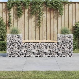 vidaXL Gartenbank aus Gabionen 183x41x60,5 cm Massivholz Kiefer 834387