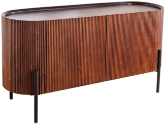 riess-ambiente Sideboard GATSBY 150cm dunkelbraun / schwarz (Einzelartikel, 1 St), Wohnzimmer · Massivholz · Metall · Kommode · Stauraum · Retro Design