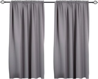 Woltu Gardine, (2 St), Kräuselband für Schiene, Thermo-/Verdunklungsvorhang