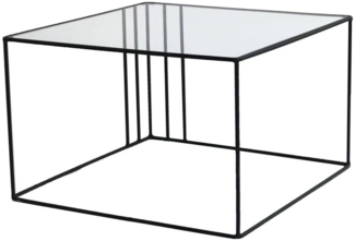 Dmora Wohnzimmertisch Giacinta, Niedriger Wohnzimmertisch, Kaffeeregal, Couchtisch für Sofa, 55x55h36 cm, Schwarz