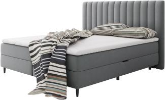 Boxspringbett Geneba,, Grau, 140 x 200 cm