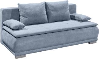 Bega Schlafsofa LUIGI Dauerschläfer Stoff denim blau Federkern inkl. Topper