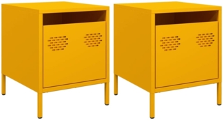 vidaXL Nachttische 2 Stk. Senfgelb 35x39x43,5 cm Stahl 851251
