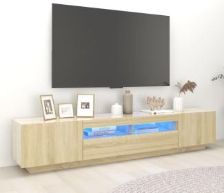 vidaXL TV-Schrank mit LED-Leuchten Sonoma-Eiche 200x35x40 cm 3081909