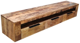 riess-ambiente TV-Board IRON CRAFT 160cm natur - Mango, Massivholz, 3 Schubladen, handmade (Einzelartikel, 1 St), hängendes Lowboard-ideal für Industrial Schlaf-, Arbeits- & Wohnzimmer