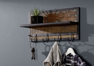 Massivmoebel24 Wandgarderobe (Wandgarderobe Altholz 61 x 14 x 31 bunt NATURE OF SPIRIT #83)