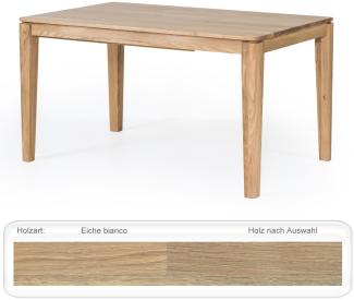 Esstisch Horand 140 cm 160 cm Ausziehtisch Designertisch Massivholz Eiche bianco geölt, 160(210) x 90 cm