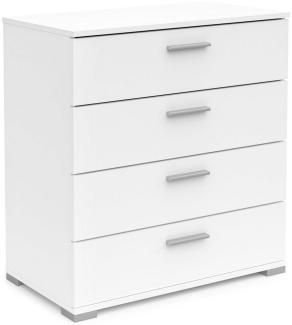 habeig Kommode Kommode 241 Sideboard Perfect Weiss 4 Schubladen Flurschrank Schrank